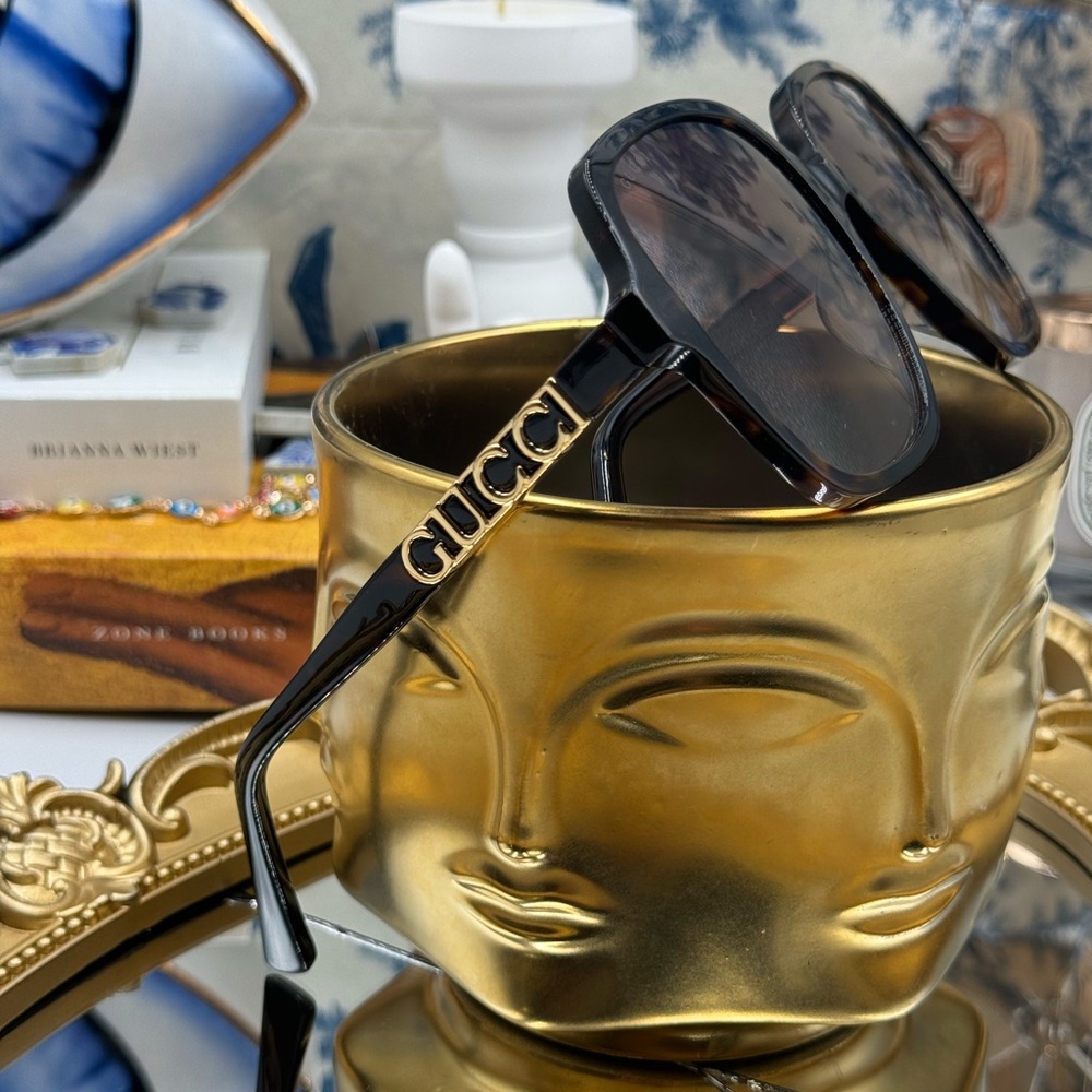 🆕 GUCCI 🧿NWOT GG1189003 Havana Oversized Rectangular Acetate Sunglasses - Picture 11 of 16